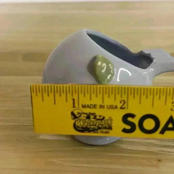 Vintage Porcelain Blue Sphere Orb Ashtray With White Rosettes - Picture 8 of 8